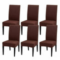 6X Stretch Chair Cover Seat Covers Spandex Washable Banquet Wedding Party Decora - Brown V528-THECHAIR-BROWN-6PCS-741023