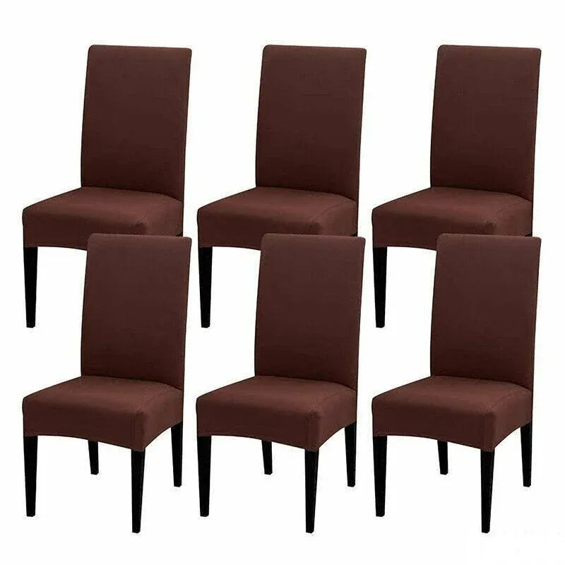 6X Stretch Chair Cover Seat Covers Spandex Washable Banquet Wedding Party Decora - Brown V528-THECHAIR-BROWN-6PCS-741023
