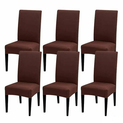6X Stretch Chair Cover Seat Covers Spandex Washable Banquet Wedding Party Decora - Brown V528-THECHAIR-BROWN-6PCS-741023