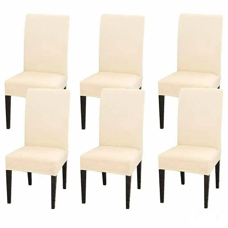 6X Stretch Chair Cover Seat Covers Spandex Washable Banquet Wedding Party Decora - Beige V528-THECHAIR-CREAM-6PCS-324780