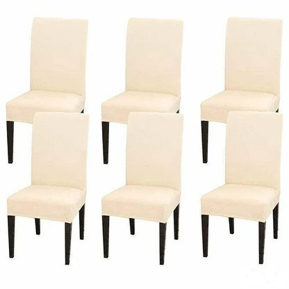 6X Stretch Chair Cover Seat Covers Spandex Washable Banquet Wedding Party Decora - Beige V528-THECHAIR-CREAM-6PCS-324780