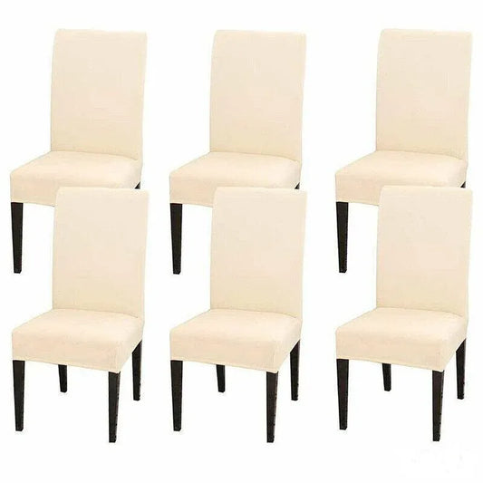 6X Stretch Chair Cover Seat Covers Spandex Washable Banquet Wedding Party Decora - Beige V528-THECHAIR-CREAM-6PCS-324780