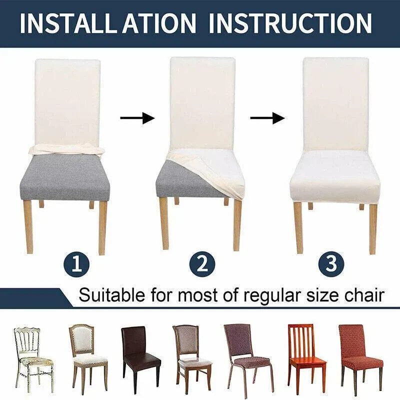 6X Stretch Chair Cover Seat Covers Spandex Washable Banquet Wedding Party Decora - Beige V528-THECHAIR-CREAM-6PCS-324780