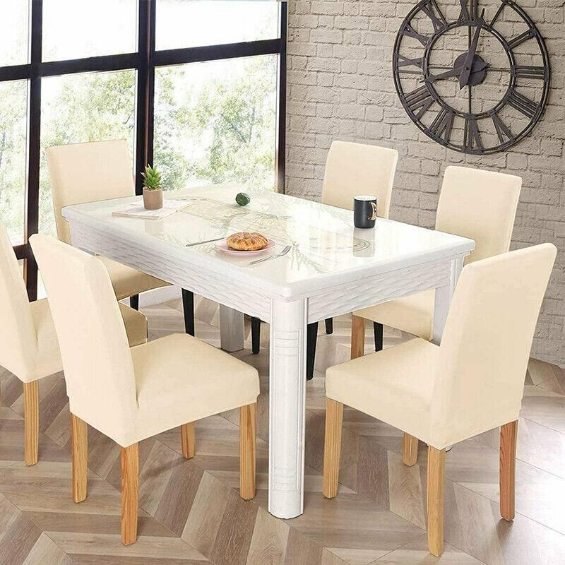 6X Stretch Chair Cover Seat Covers Spandex Washable Banquet Wedding Party Decora - Beige V528-THECHAIR-CREAM-6PCS-324780