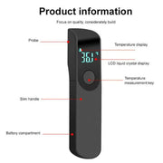 Digital Ir Thermometer Baby Forehead Body Temperature Gun Finger Pulse Oximeter V528-THERMOGRAPH-BLACK-46511