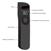 Digital Ir Thermometer Baby Forehead Body Temperature Gun Finger Pulse Oximeter V528-THERMOGRAPH-BLACK-46511