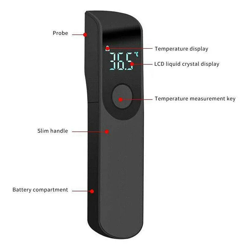 Digital Ir Thermometer Baby Forehead Body Temperature Gun Finger Pulse Oximeter V528-THERMOGRAPH-BLACK-46511