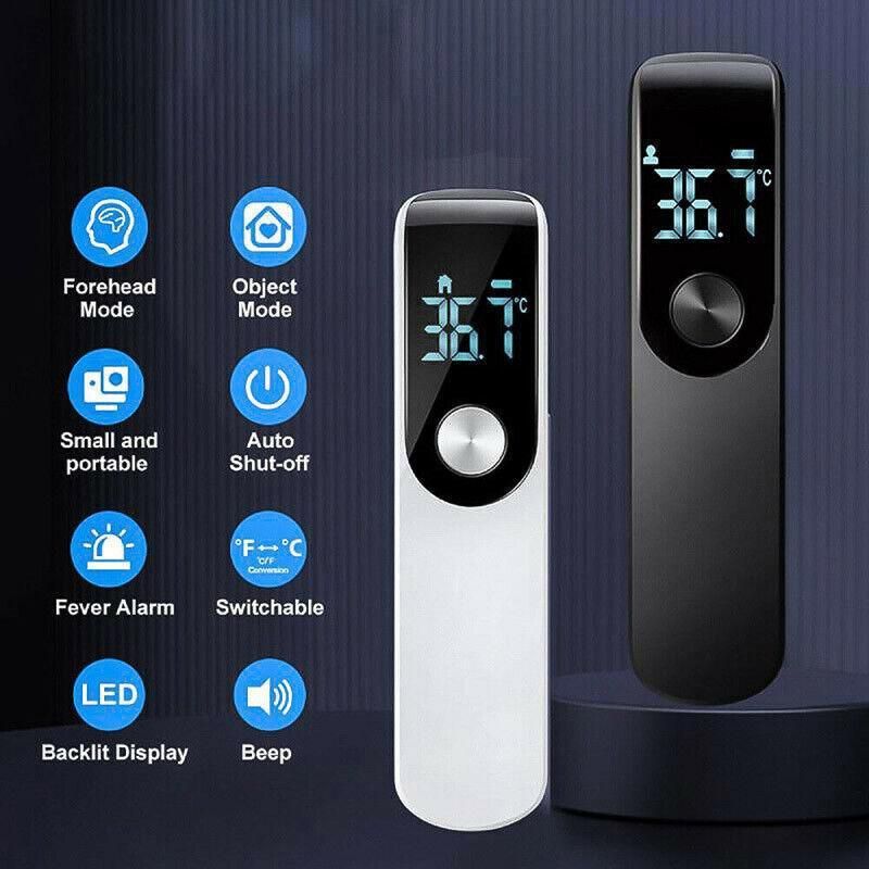 Digital Ir Thermometer Baby Forehead Body Temperature Gun Finger Pulse Oximeter V528-THERMOGRAPH-BLACK-46511
