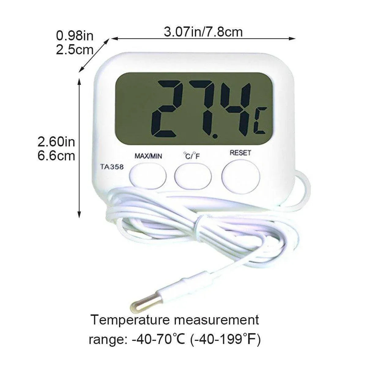 Digital Thermometer with Probe for Refrigerator Fish Tank Aquarium Temperature V528-THERMOMETER-TA-609253