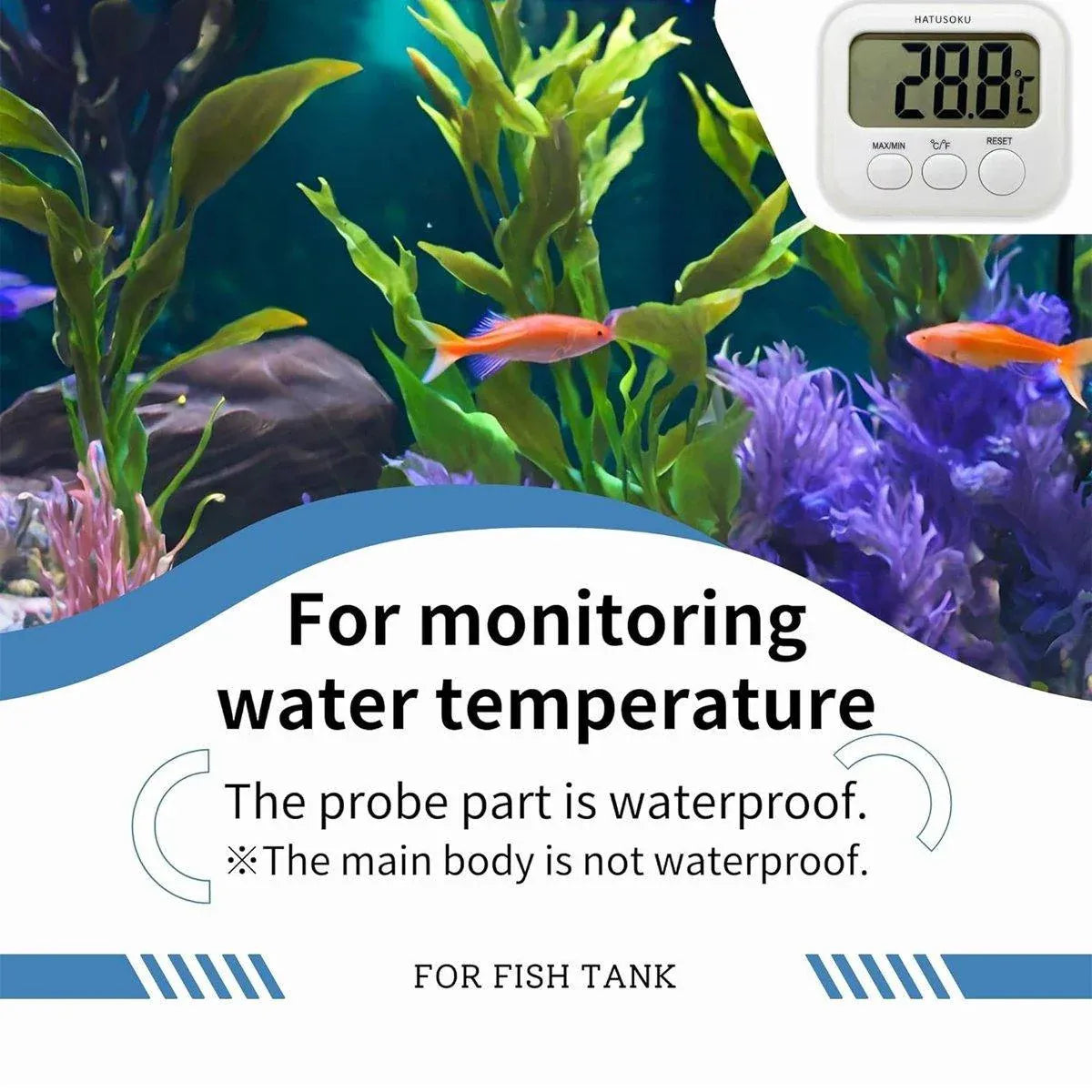 Digital Thermometer with Probe for Refrigerator Fish Tank Aquarium Temperature V528-THERMOMETER-TA-609253
