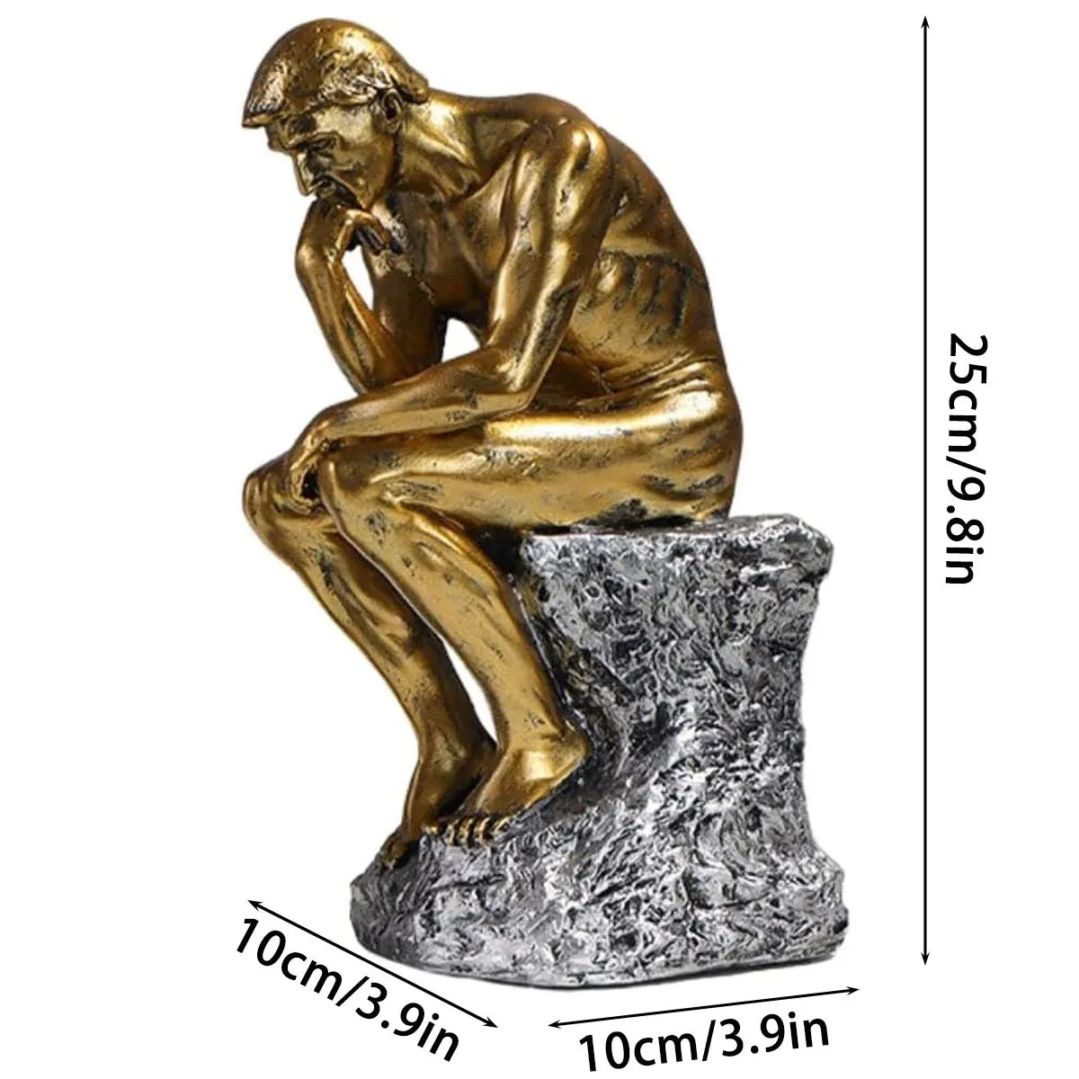Resin Sculpture Home Decor Ornament Tabletop Figurine Modern Decorative Statue V528-THINKER-GOLD-186641