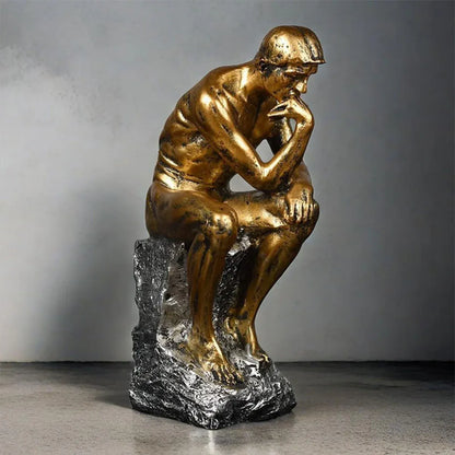 Resin Sculpture Home Decor Ornament Tabletop Figurine Modern Decorative Statue V528-THINKER-GOLD-186641