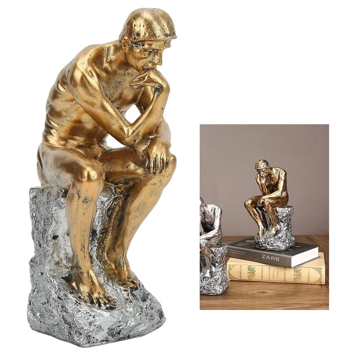 Resin Sculpture Home Decor Ornament Tabletop Figurine Modern Decorative Statue V528-THINKER-GOLD-186641