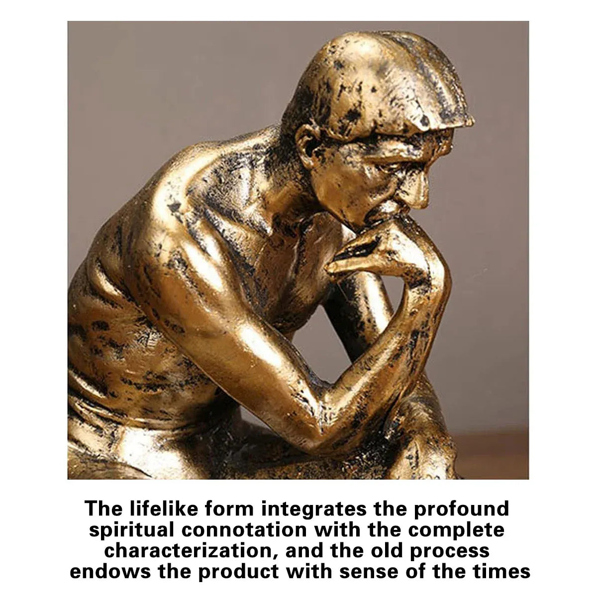 Resin Sculpture Home Decor Ornament Tabletop Figurine Modern Decorative Statue V528-THINKER-GOLD-186641