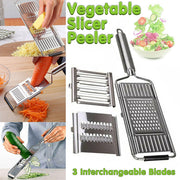 Multi-Purpose Vegetable Slicer Peeler Stainless Steel Grater Shredder Cutter V528-THREEKNIVES-545224