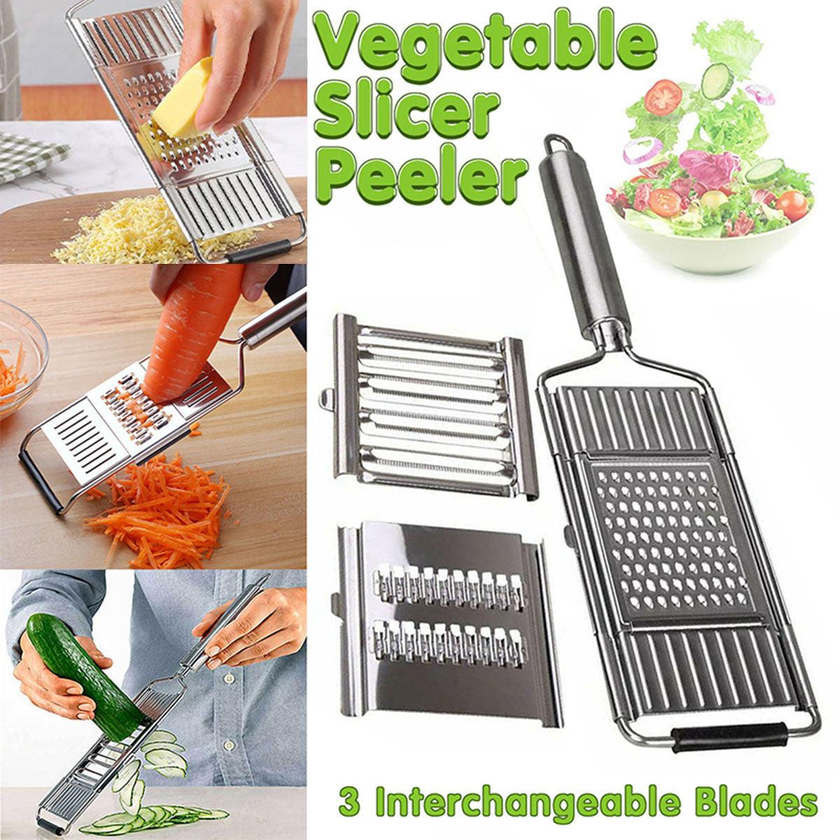 Multi-Purpose Vegetable Slicer Peeler Stainless Steel Grater Shredder Cutter V528-THREEKNIVES-545224