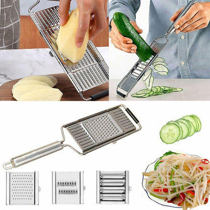 Multi-Purpose Vegetable Slicer Peeler Stainless Steel Grater Shredder Cutter V528-THREEKNIVES-545224