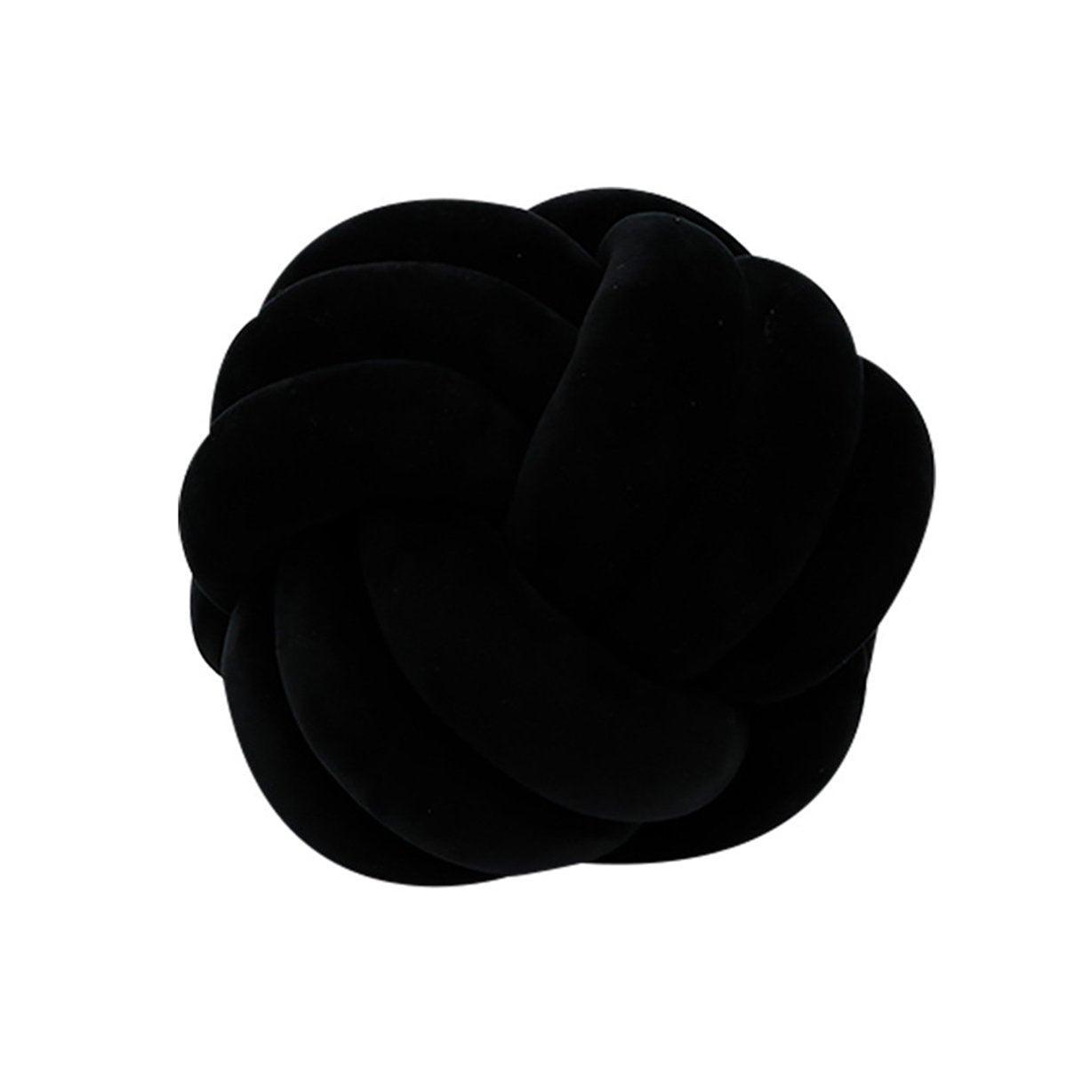 Three-Strand Braided Round Pillow Sofa Cushion Decorative Pillow for Living Room - Black V528-THROW-PILLOW-14CM-BLACK-799032