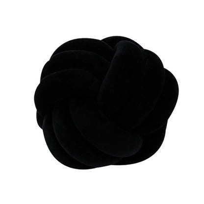 Three-Strand Braided Round Pillow Sofa Cushion Decorative Pillow for Living Room - Black V528-THROW-PILLOW-14CM-BLACK-799032