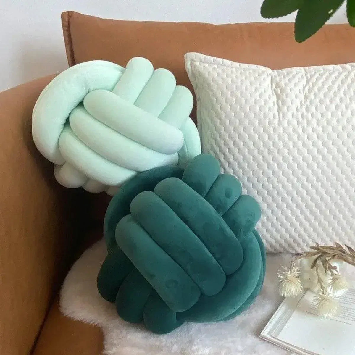 Three-Strand Braided Round Pillow Sofa Cushion Decorative Pillow for Living Room - Curcuma V528-THROW-PILLOW-14CM-CURCUMA-770923