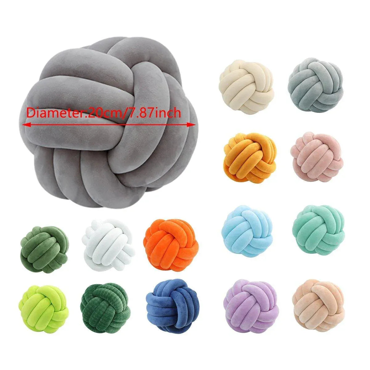 Three-Strand Braided Round Pillow Sofa Cushion Decorative Pillow for Living Room - Cream White V528-THROW-PILLOW-14CM-XLNB-582749