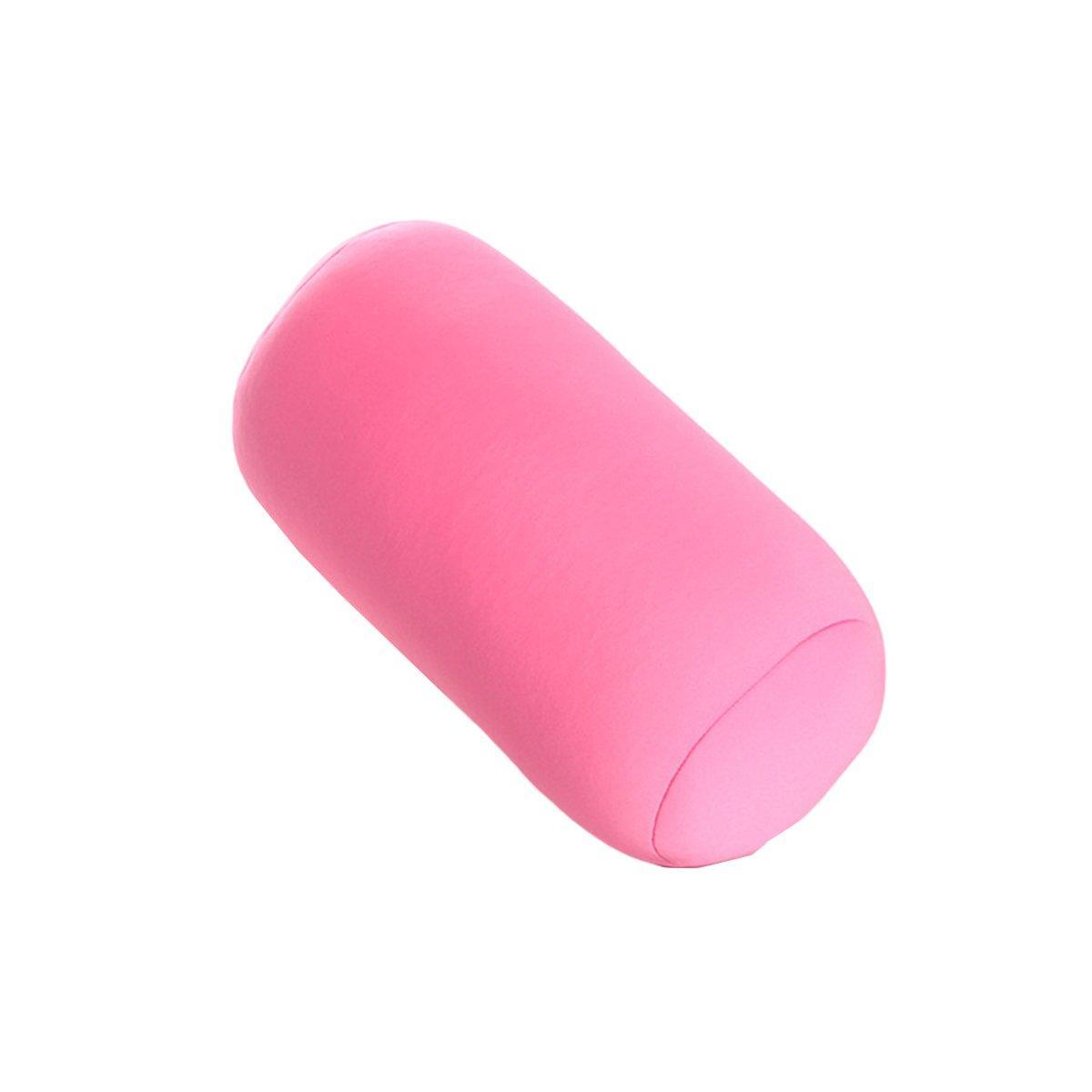 Solid Color Cylindrical Foam Particle Pillow Multi-Functional Neck Waist Support - Blue V528-THROW-PILLOW-BLUE-449622