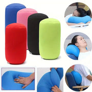 Solid Color Cylindrical Foam Particle Pillow Multi-Functional Neck Waist Support - Grey V528-THROW-PILLOW-GREY-355246