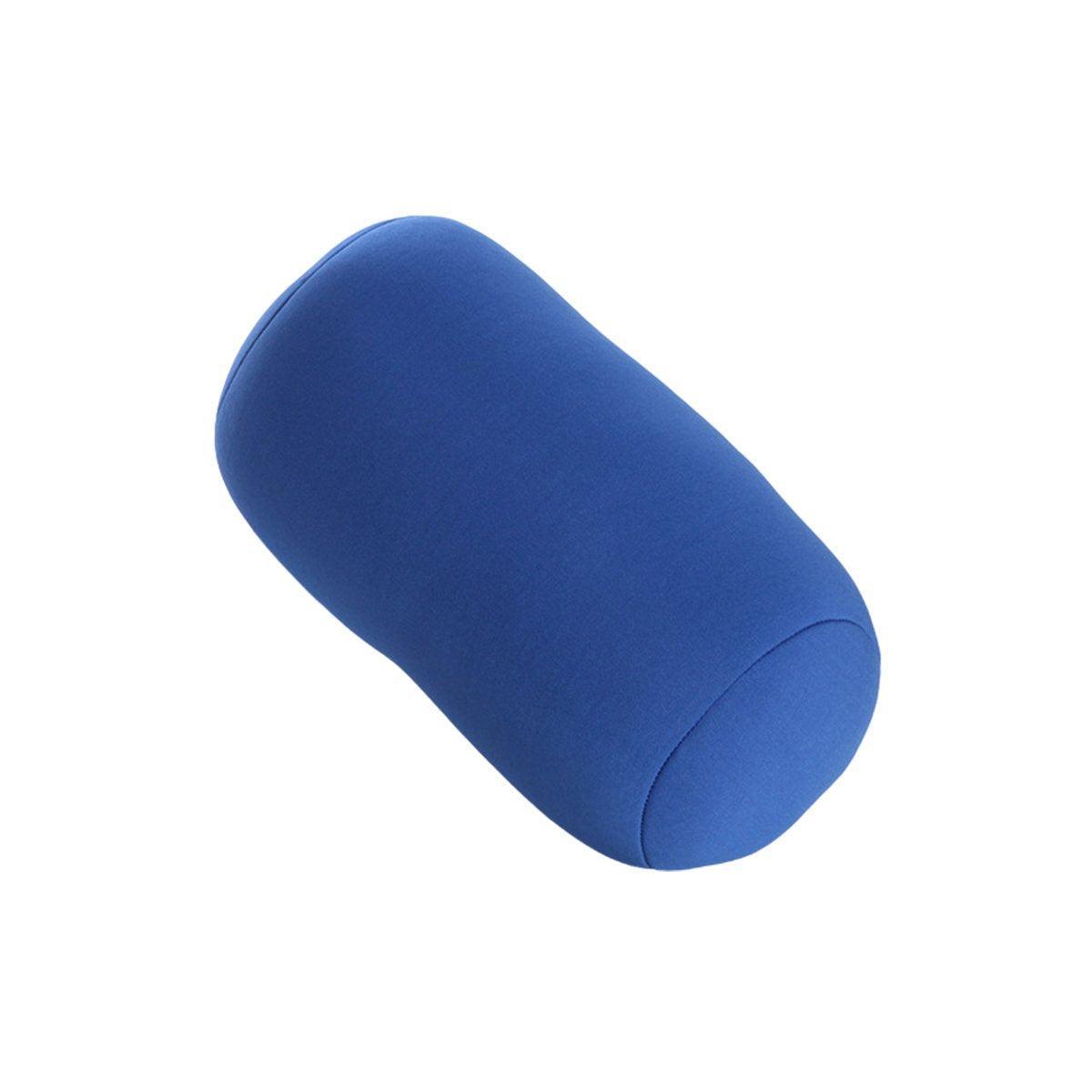 Solid Color Cylindrical Foam Particle Pillow Multi-Functional Neck Waist Support - Grey V528-THROW-PILLOW-GREY-355246