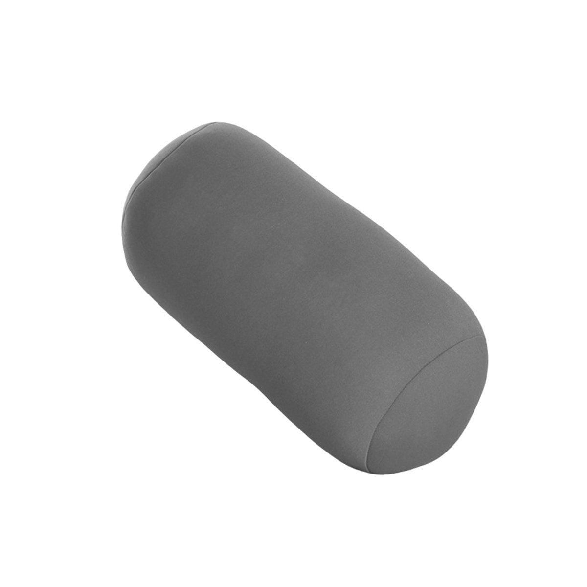 Solid Color Cylindrical Foam Particle Pillow Multi-Functional Neck Waist Support - Grey V528-THROW-PILLOW-GREY-355246