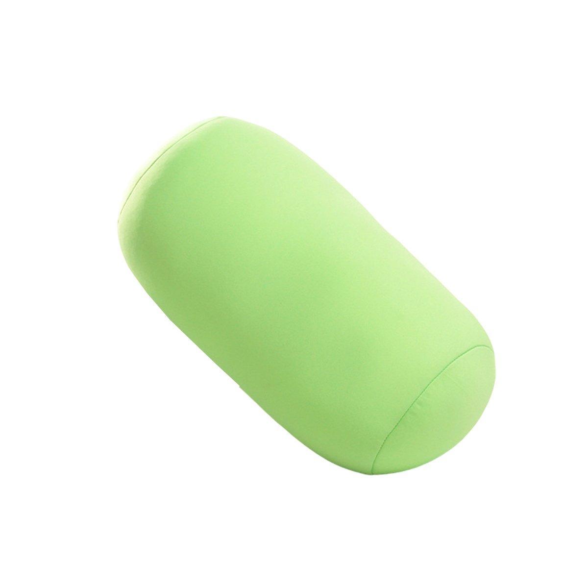 Solid Color Cylindrical Foam Particle Pillow Multi-Functional Neck Waist Support - Grey V528-THROW-PILLOW-GREY-355246
