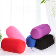 Solid Color Cylindrical Foam Particle Pillow Multi-Functional Neck Waist Support - Pink V528-THROW-PILLOW-PINK-199208