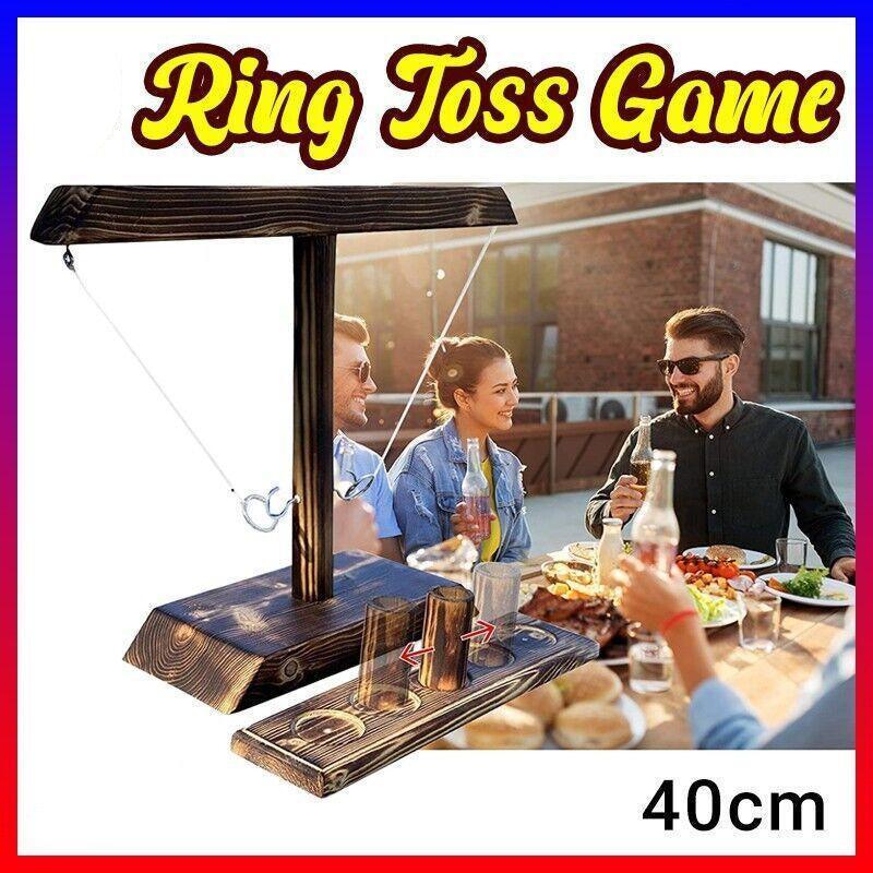 Wooden Hook And Ring Toss Game With Shot Ladder Table Toy Party Indoor/Outdoor V528-THROWINGTOYS-999096