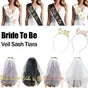 Bride To Be Hen Veil Sash Tiara Hens Night Bridal Shower Kitchen Tea Accessories - Gold Tiara V528-TIARA-GOLD-190870