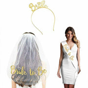 Bride To Be Hen Veil Sash Tiara Hens Night Bridal Shower Kitchen Tea Accessories - Gold Tiara V528-TIARA-GOLD-190870