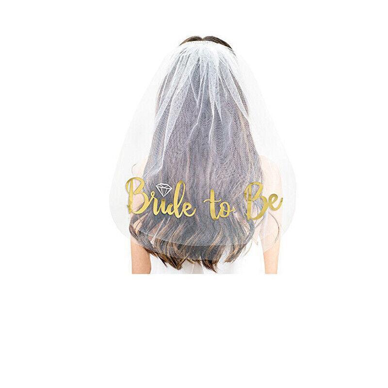 Bride To Be Hen Veil Sash Tiara Hens Night Bridal Shower Kitchen Tea Accessories - Gold Tiara V528-TIARA-GOLD-190870