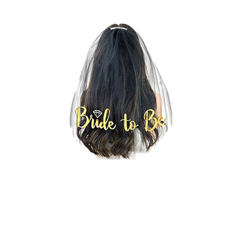 Bride To Be Hen Veil Sash Tiara Hens Night Bridal Shower Kitchen Tea Accessories - Gold Tiara V528-TIARA-GOLD-190870