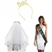 Bride To Be Hen Veil Sash Tiara Hens Night Bridal Shower Kitchen Tea Accessories - Gold Tiara V528-TIARA-GOLD-190870
