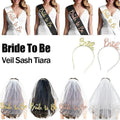 Bride To Be Hen Veil Sash Tiara Hens Night Bridal Shower Kitchen Tea Accessories - Rose Gold Tiara V528-TIARA-ROSEGOLD-380268