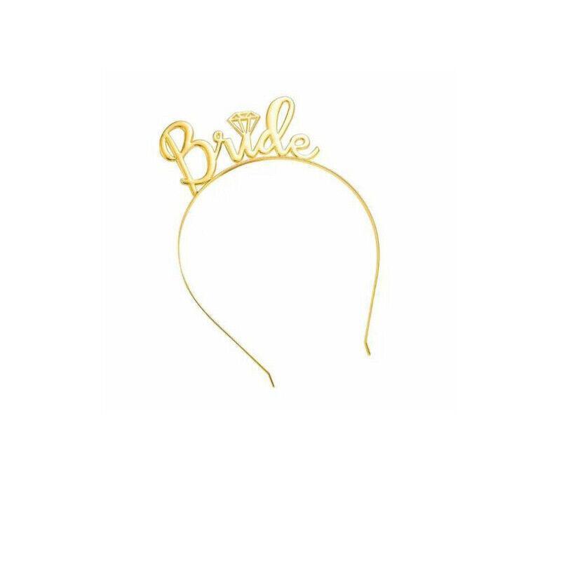 Bride To Be Hen Veil Sash Tiara Hens Night Bridal Shower Kitchen Tea Accessories - Rose Gold Tiara V528-TIARA-ROSEGOLD-380268