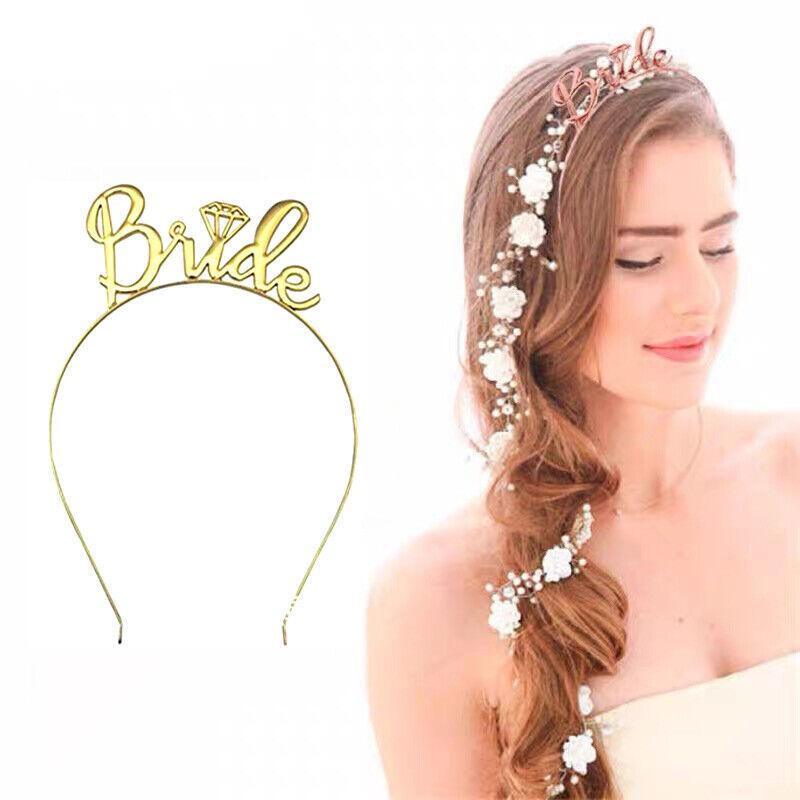 Bride To Be Hen Veil Sash Tiara Hens Night Bridal Shower Kitchen Tea Accessories - Rose Gold Tiara V528-TIARA-ROSEGOLD-380268