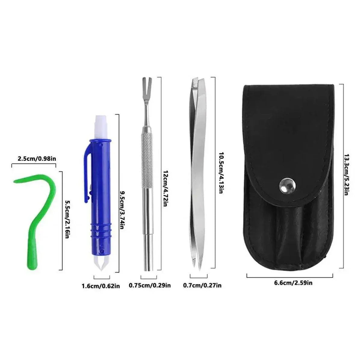 5PCS Pet Flea Tick Removal Tool Set Dog Cat Lice Fork Tweezers Kit Silver Hook V528-TICK-HOLDER-5PCS-136343