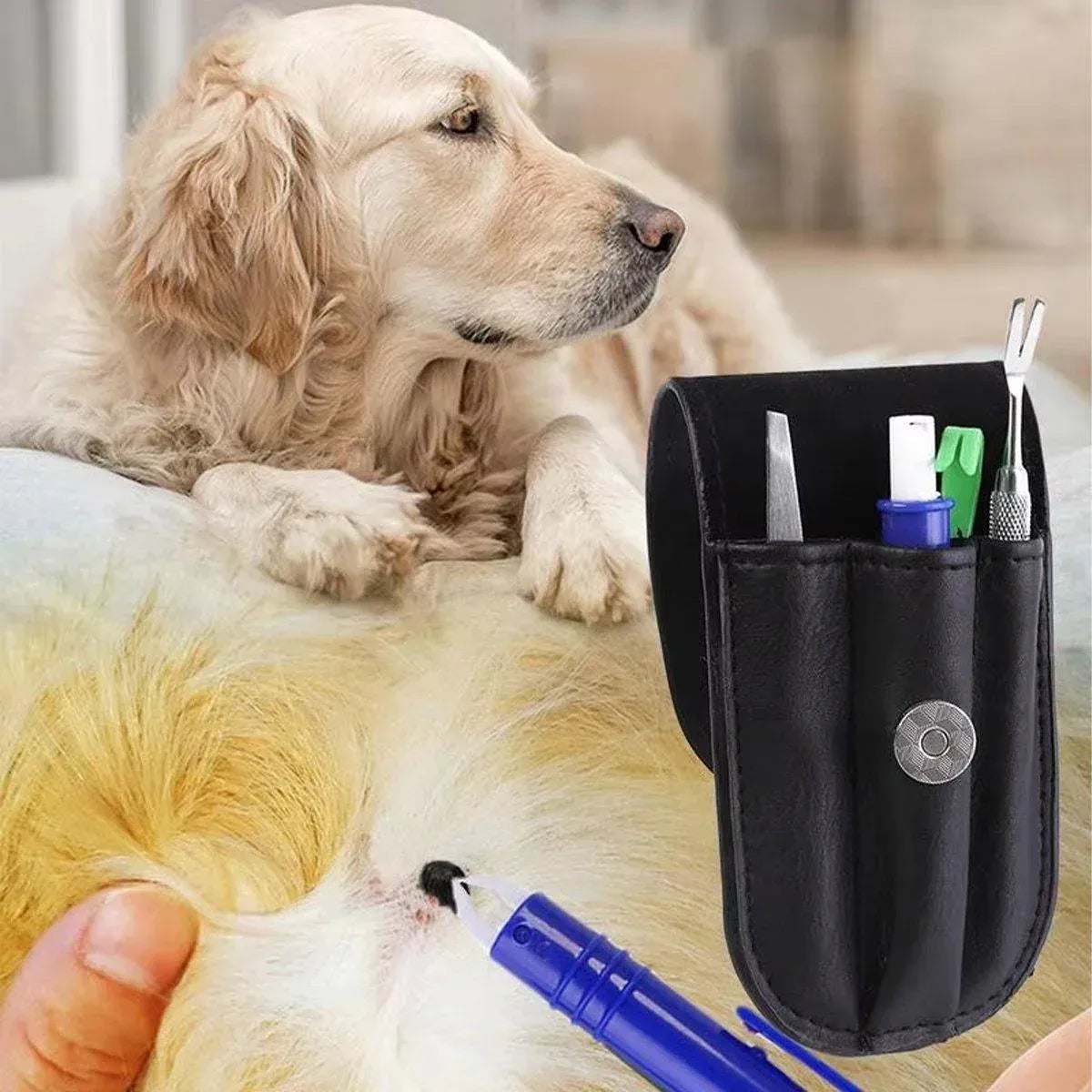 5PCS Pet Flea Tick Removal Tool Set Dog Cat Lice Fork Tweezers Kit Silver Hook V528-TICK-HOLDER-5PCS-136343