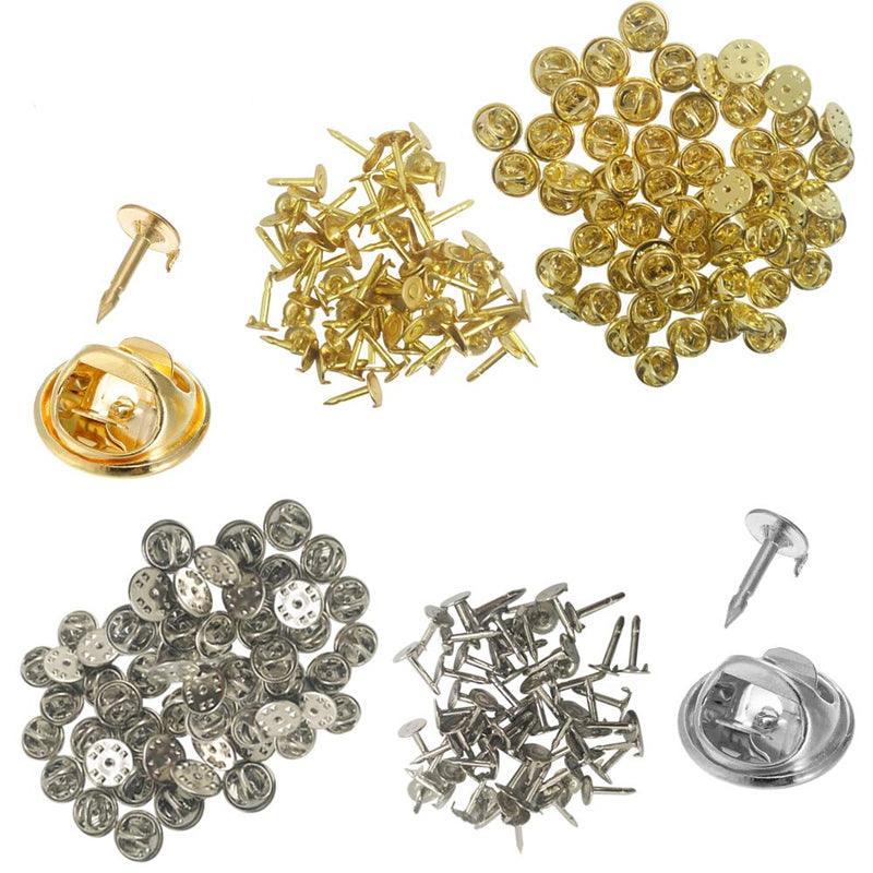 50 Sets Butterfly Clutch Tie Tacks Pin Back Replacement With Blank Cuff Pins - Gold V528-TIETACKS-GOLD-50SETS-879360