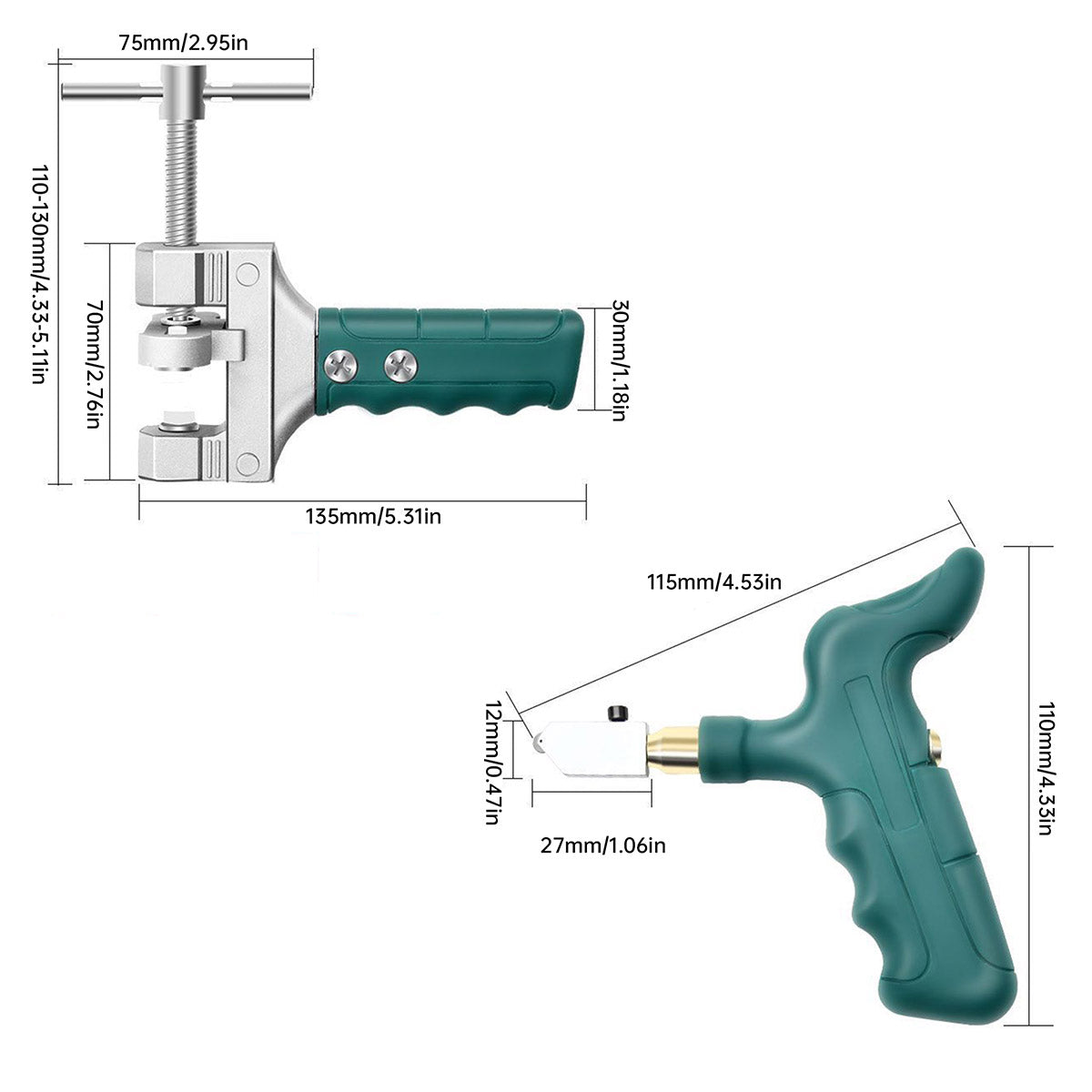 Handheld Ceramic Tile Cutter Portable Diamond Glass Cutter for Thick Tiles Glass V528-TILE-OPENER-638591