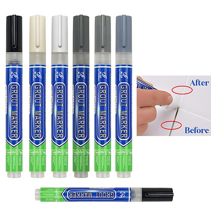 6Colours Tile Repair Pen Styling Wall Gap Grout Refresher Marker Bathroom - Black V528-TILEREPAIRPEN-BLACK-927964