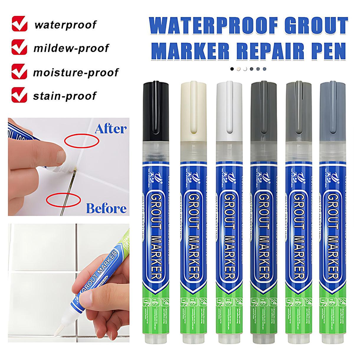 6Colours Tile Repair Pen Styling Wall Gap Grout Refresher Marker Bathroom - Light Grey V528-TILEREPAIRPEN-LIGHTGREY-637531