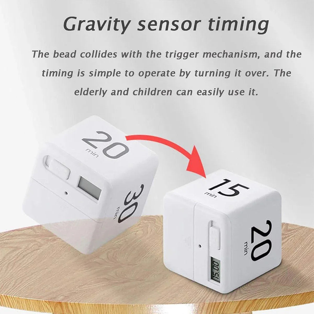 Cubic Timer for Students Time Management Study Exercise Reminder Tool Adjustable - 15-20-30-60 V528-TIMER-15-20-30-60-454605
