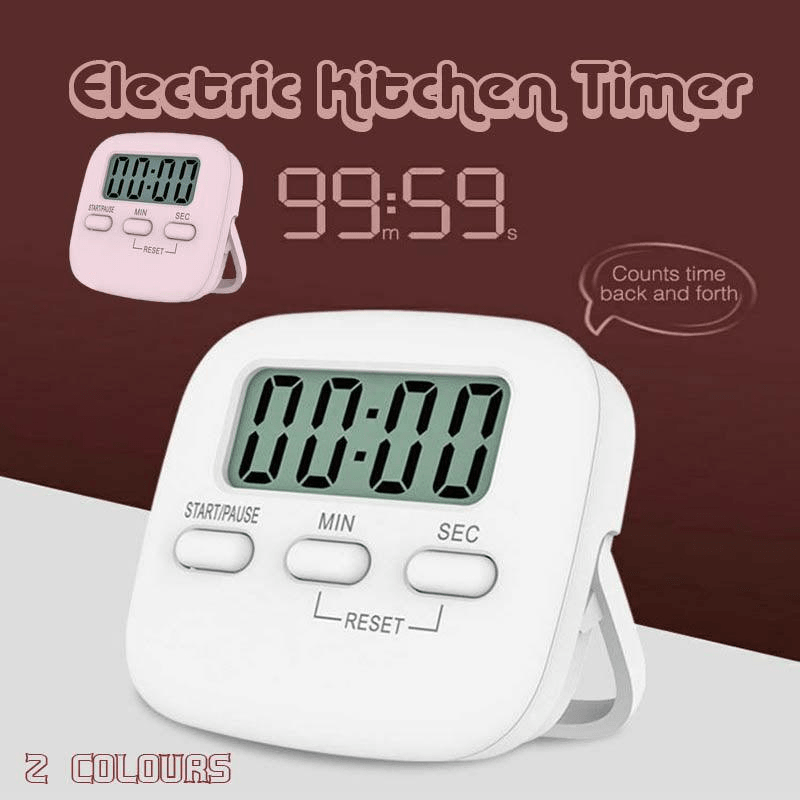 Digital Kitchen Timer 99 Minute Countdown Clock With LCD Display and Metal Mount - Pink V528-TIMERT05-PINK-587744