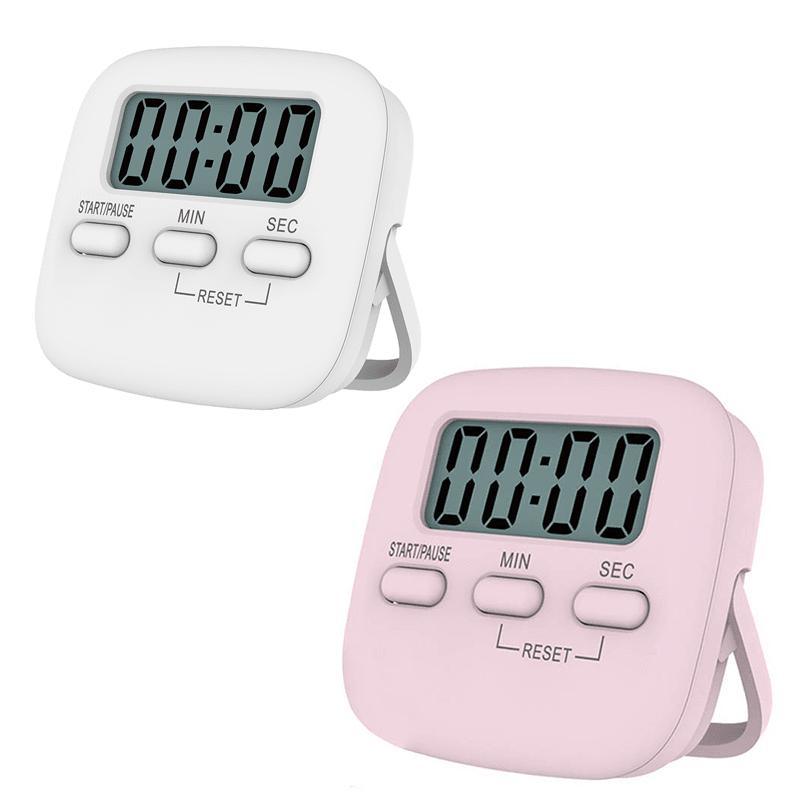 Digital Kitchen Timer 99 Minute Countdown Clock With LCD Display and Metal Mount - Pink V528-TIMERT05-PINK-587744