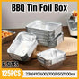 125PCS Disposable Quadrate Tin Foil Pans Oven Grill Safe Non-Stick Baking Trays - 125pcs-410ml V528-TINFOIL-BOX-125PCS-410ML-661400